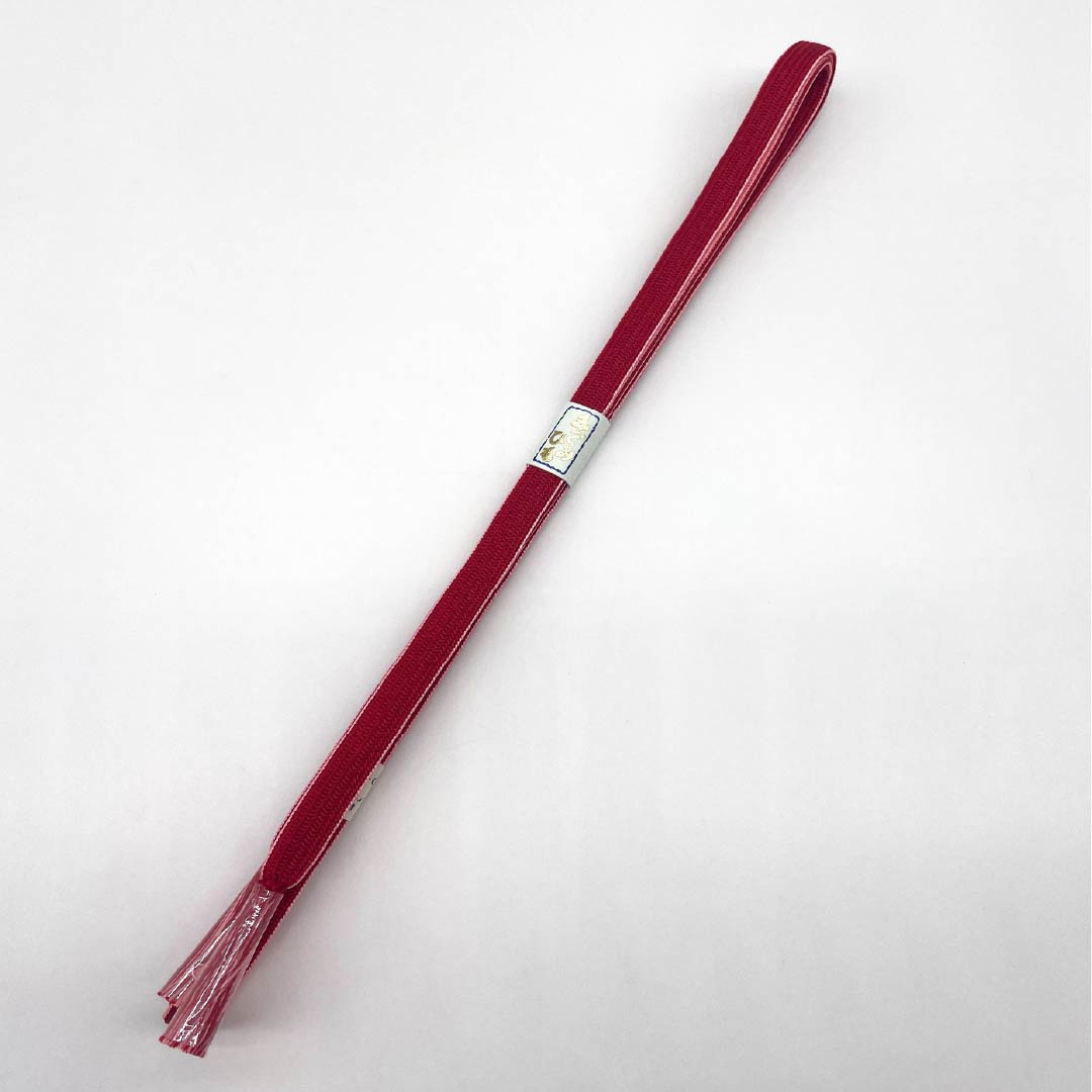(Like new) S-Rank Silk Obijime and Obiage Set, Sapphire and Crimson with Glitter, Approximately 156cm Long, 1.3cm Wide, Semi-Formal, Red, Item Number: 1141000152312