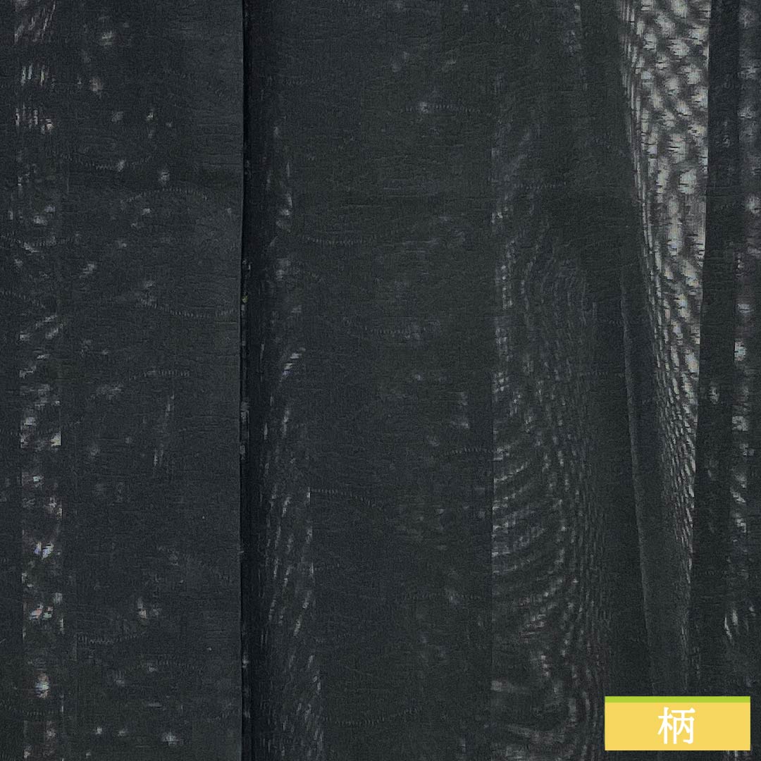 夏物 正絹 色無地 Bランク 身丈154cm 裄丈61.5cm 抽象模様 紗 黒系 1132004274210