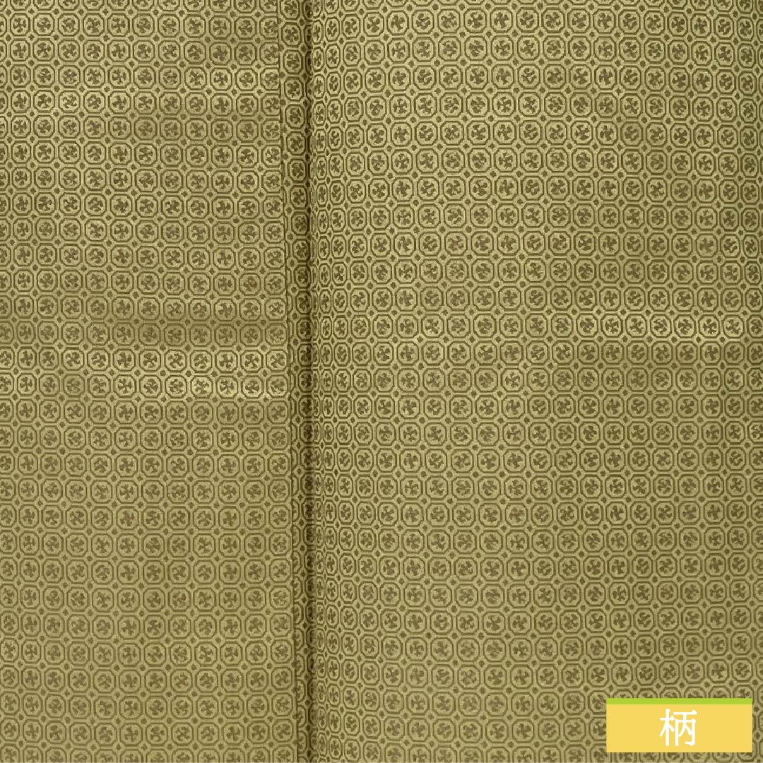 男物 正絹 Sランク 身丈150.5cm 裄丈65.5cm  梨子色（なしいろ） 幾何学模様 袷 黄系 1119001012523