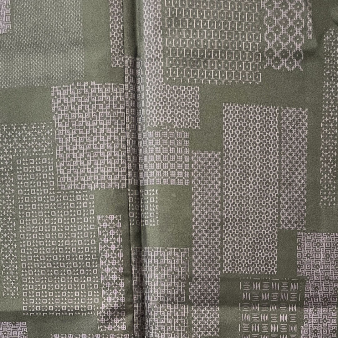 Tsumugi Length 160cm Sleeve length 66.5cm Geometric pattern Polyester S rank Awase Black 1116002602410