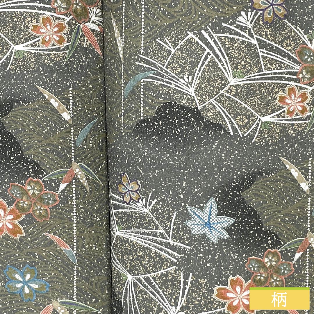 Komon (small pattern) kimono, polyester, length 156cm, sleeve length 66cm, single-layer, lead-colored (namari-iro) kimono, classic pattern, washable, S rank, gray, product number 1115005912322