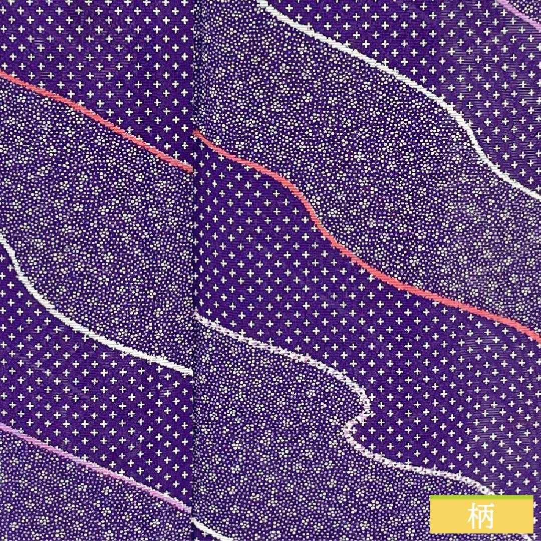 Summer kimono, polyester, Komon, Length 167.5cm, Sleeve Length 68.5cm, Purple (Murasakiiro), Small Floral Pattern, Michinaga Pattern, Washable, Ro, S Rank, Purple, Item Number 1132002522520