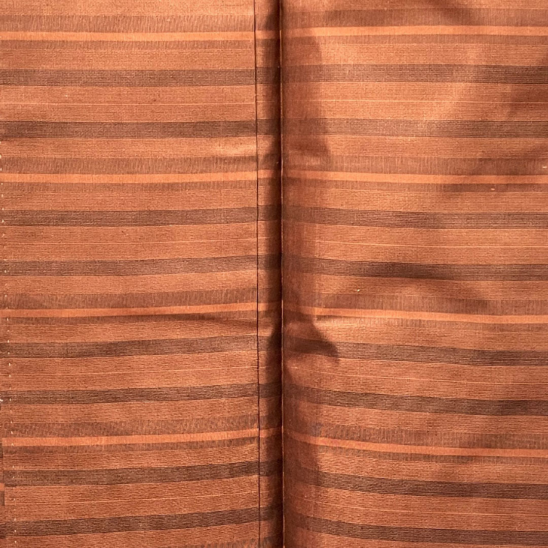 紬 正絹 身丈155.5cm 裄丈62.5cm  横段 Aランク 袷 茶系 1116002793314