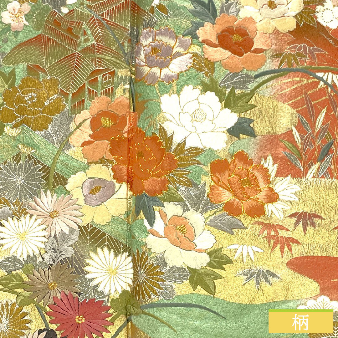 Homongi, pure silk, lined, length 160cm, sleeve length 63cm, coral color, Kyo-Yuzen, embroidery, auspicious pattern, A rank, pink, 1112005423413