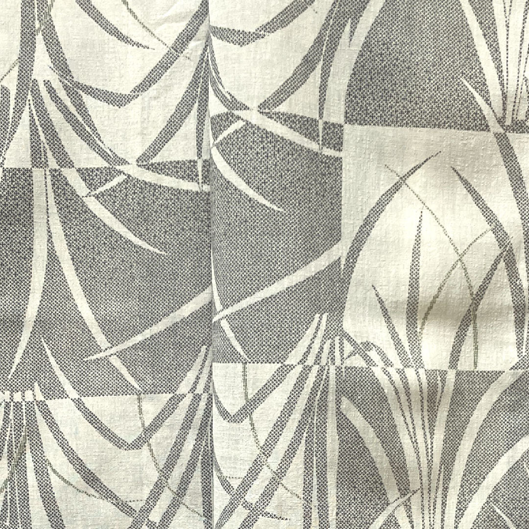 Summer kimono, polyester, small pattern, length 155cm, sleeve length 65.5cm, light ink color, checkered pattern, abstract pattern, washable kimono, gauze, B rank, gray 1132000804322