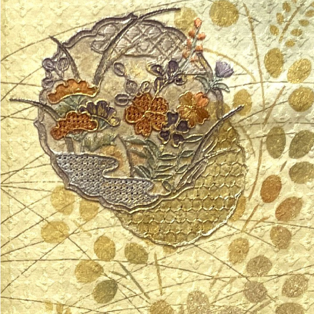 訪問着 正絹 単衣 身丈165.5cm 裄丈67cm 薄柳色 刺繡 萩 しつけ糸付き 未使用品 パールトーン加工 Sランク 緑系 1112003272519