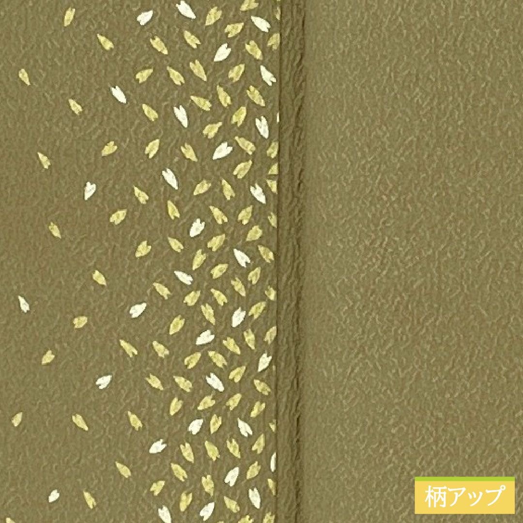 Komon, pure silk, length 170.5cm, sleeve length 66.5cm, lined, sand color, scattered petals, A rank, gray, 1115004703622