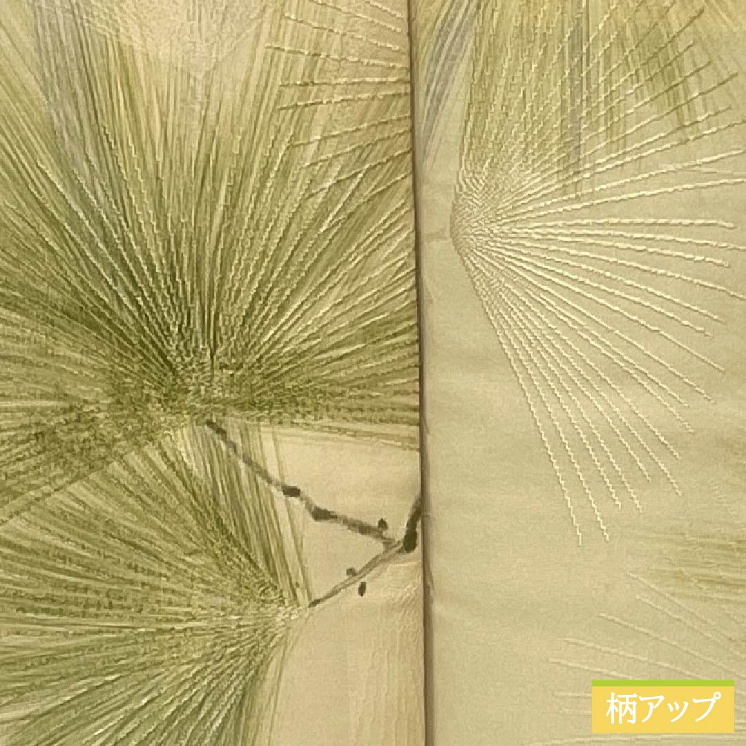 小紋 正絹 Sランク 身丈154.5cm 裄丈62cm 袷 東京白茶色（とうきょうしらちゃいろ） 京友禅 松葉 クリーム系 1115006592215