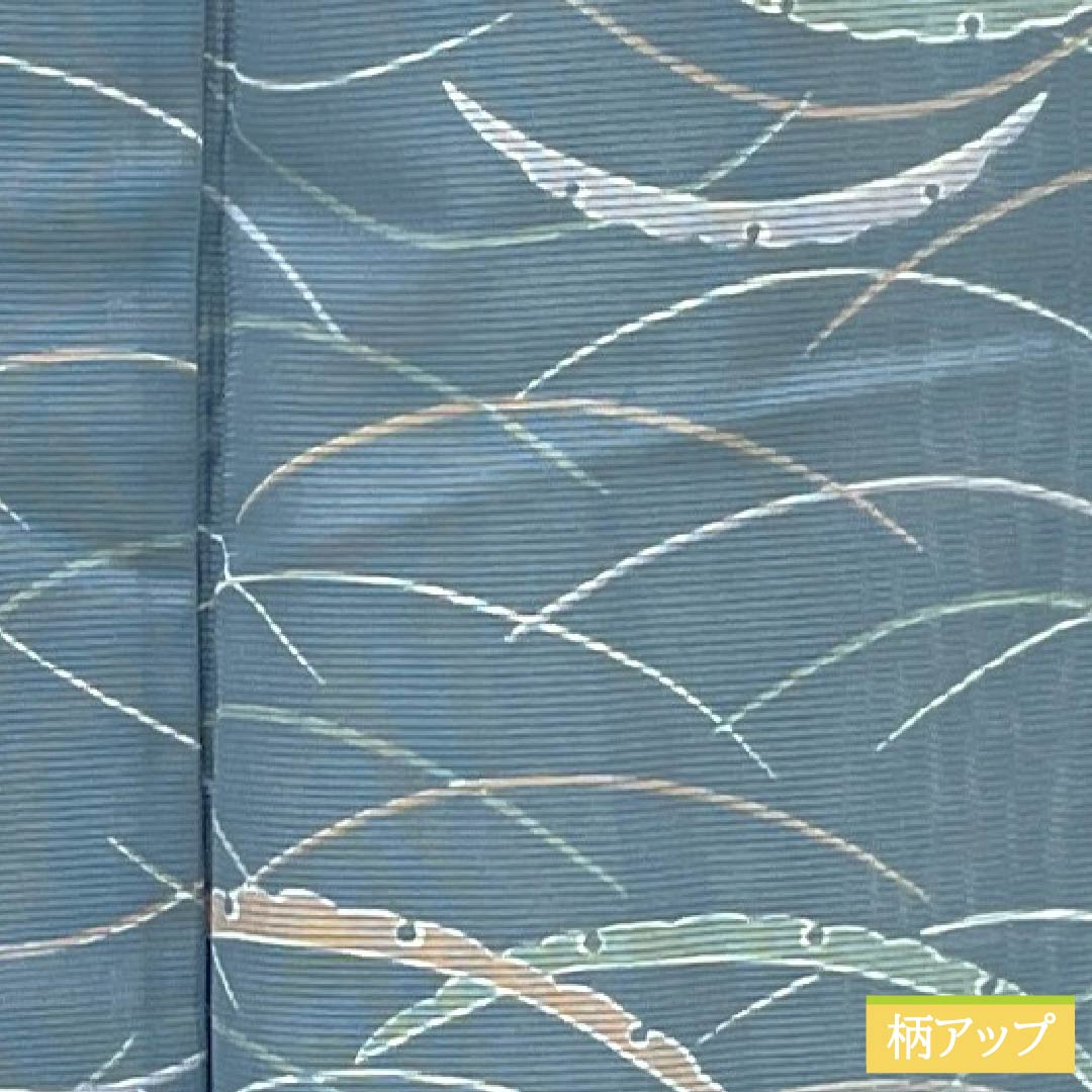 Summer kimono, polyester, small pattern, length 166cm, sleeve length 66cm, Oborohana (Oborohana) color, dew grass, washable, silk pongee, S rank, light blue, product number 1132002492524