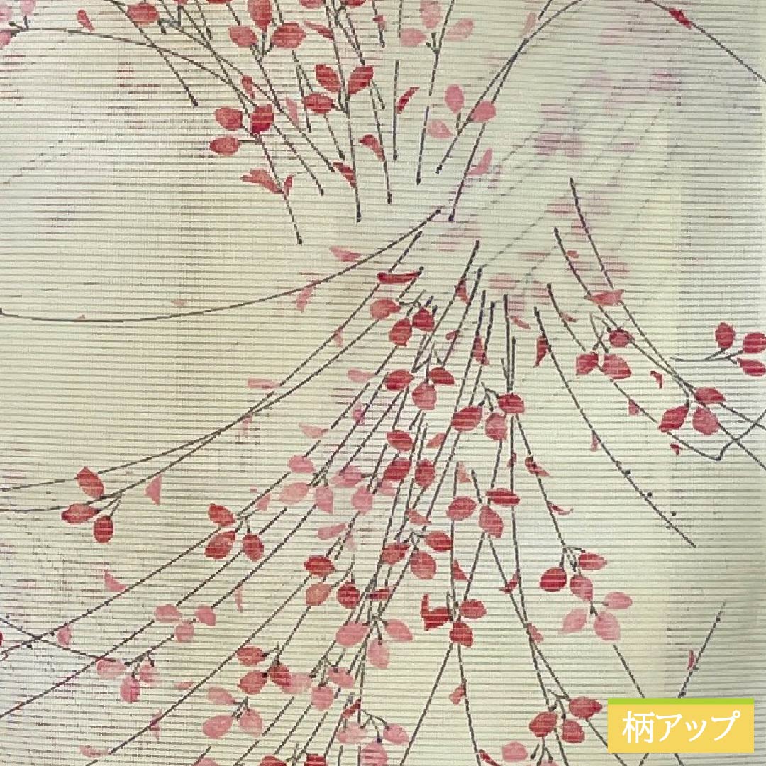 夏物 ポリエステル 小紋 Sランク 身丈151.5cm 裄丈66.5cm 白百合色（しらゆりいろ） 草花模様 居敷当て付き 絽 黄系 1132004492223