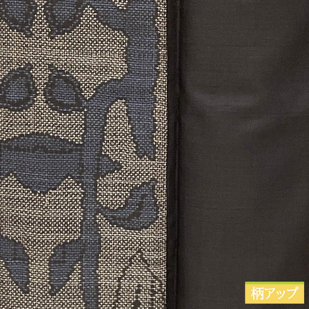 Tsumugi silk, Grade A, length 155cm, sleeve length 62.5cm, black-gray (kuronezui) color, authentic Oshima Tsumugi, Ichigen Kasuri pattern, 7 marks, lined, black, 1116004133310