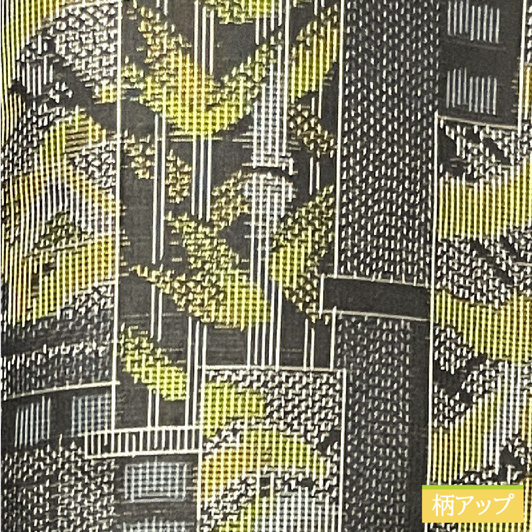 Murayama Oshima, pure silk, length 156cm, sleeve length 62cm, abstract pattern, S rank, single layer, black, 1116003142310