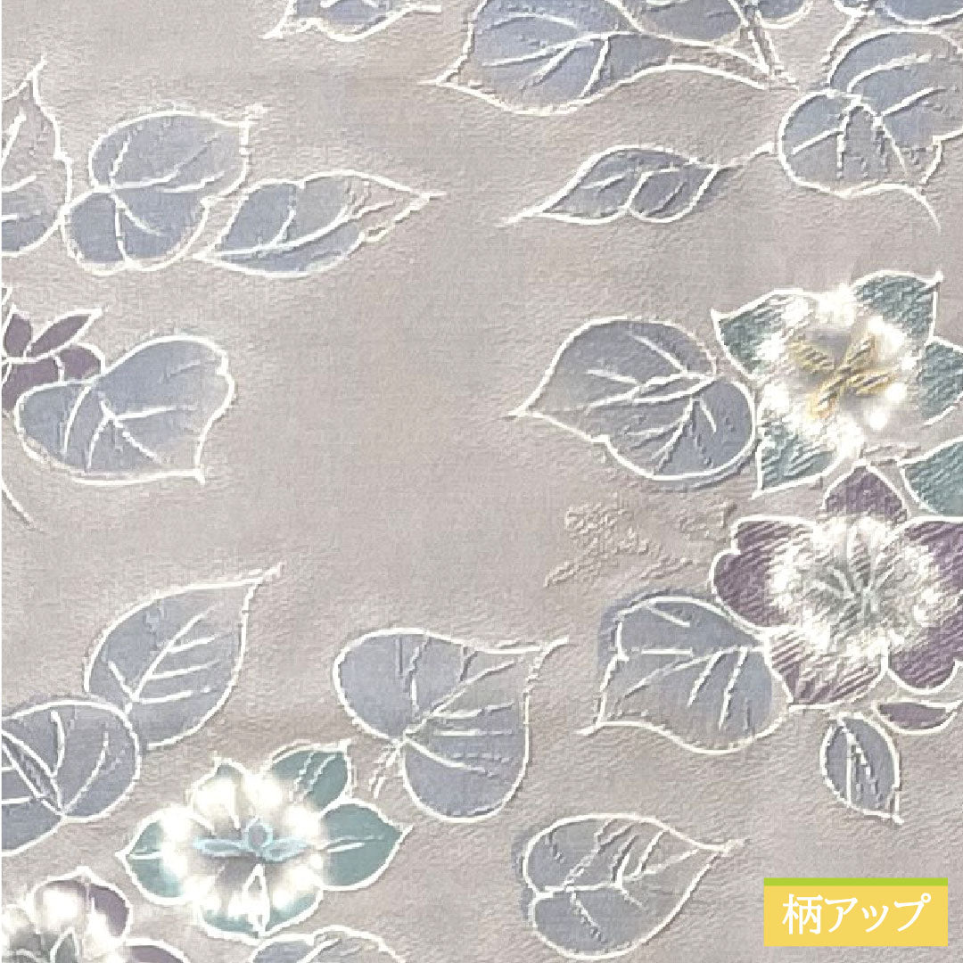 Komon, pure silk, length 154cm, sleeve length 64.5cm, lined, Komachi gray, floral pattern, basting thread included, unused, S rank, gray, 1115004332222