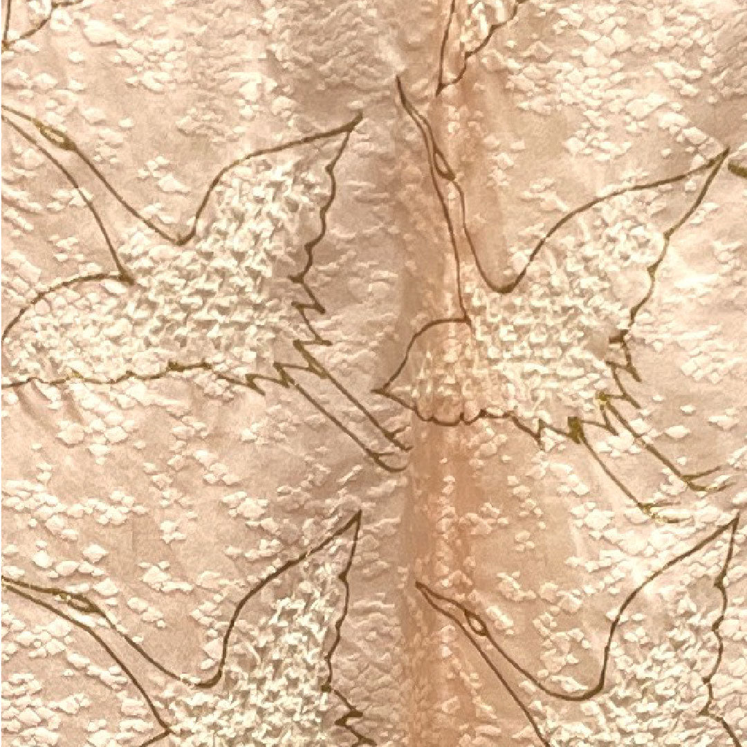 Long undergarment, pure silk, length 135cm, sleeve length 68cm, lined, formal, crane, partially dyed, patterned feathers, S rank, pink, 1129000532413
