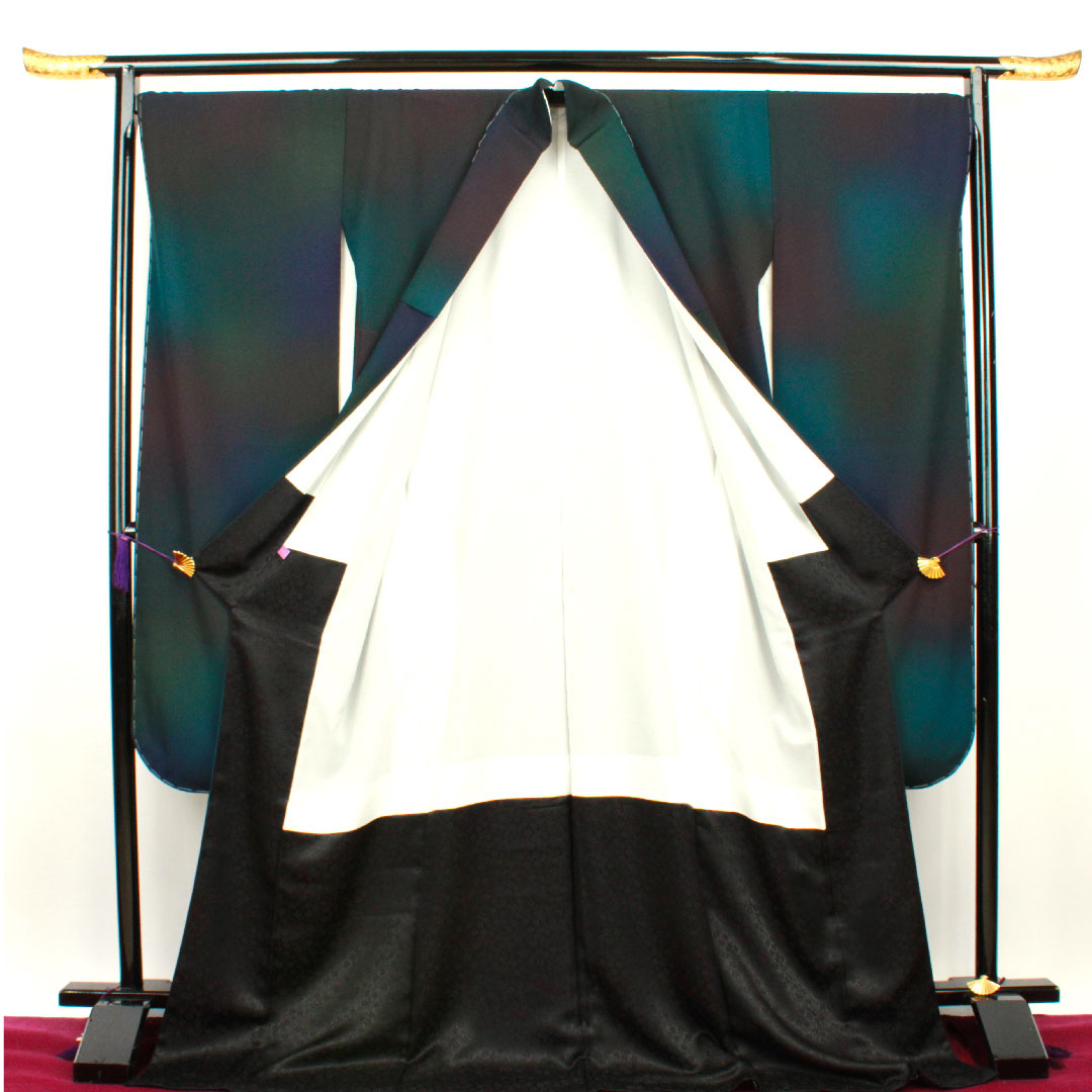 振袖 身丈179.5cm 裄丈71cm 袷  未使用品 染色作家 前田仁仙 しつけ糸あり ボカシ模様  正絹 Sランク グラデ 1113001212899