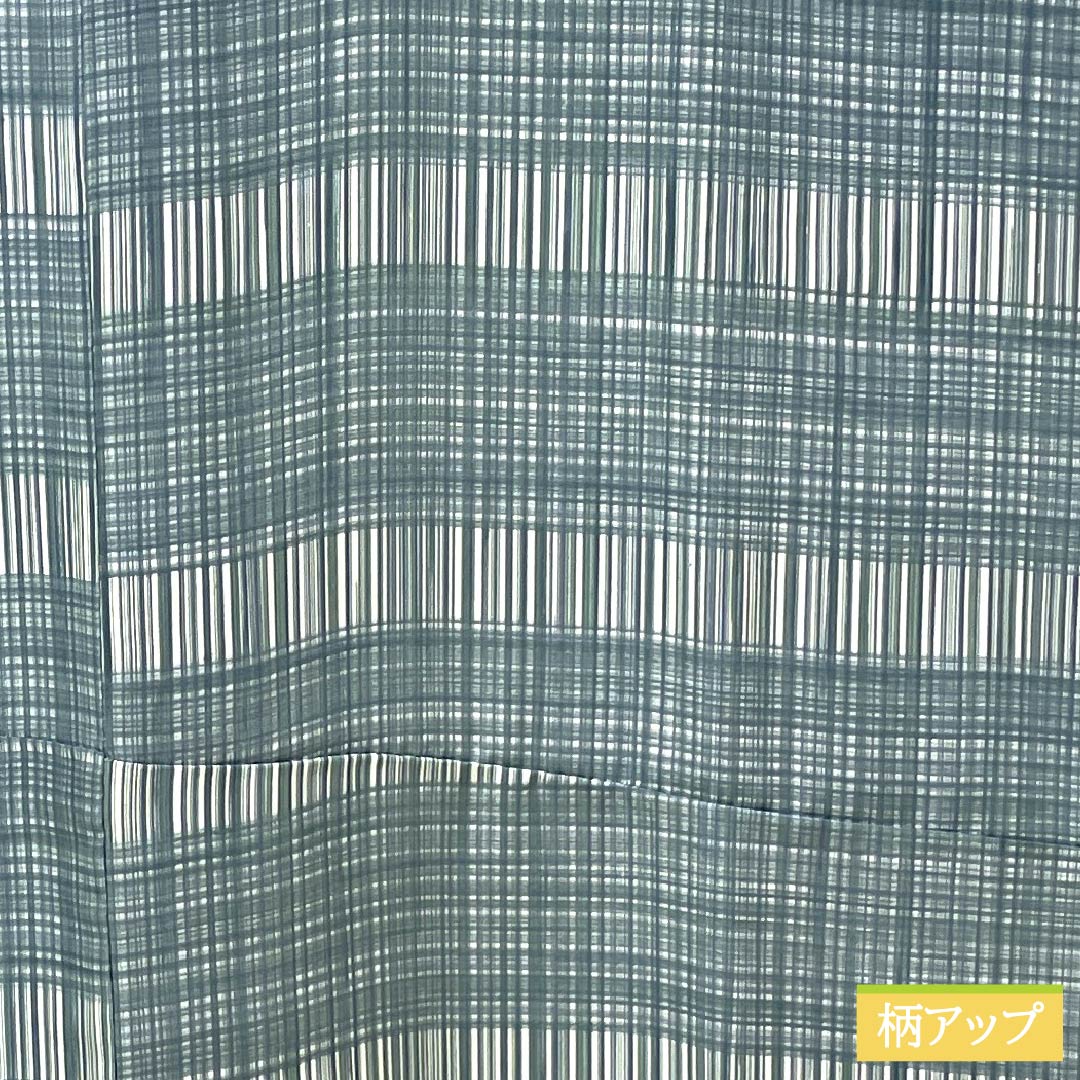 Men's Nagajuban (long under-kimono), pure silk, S-rank, length 151cm, sleeve length 69cm, indigo brown (aito-chairo) check pattern, single layer, light blue, 1140000632524