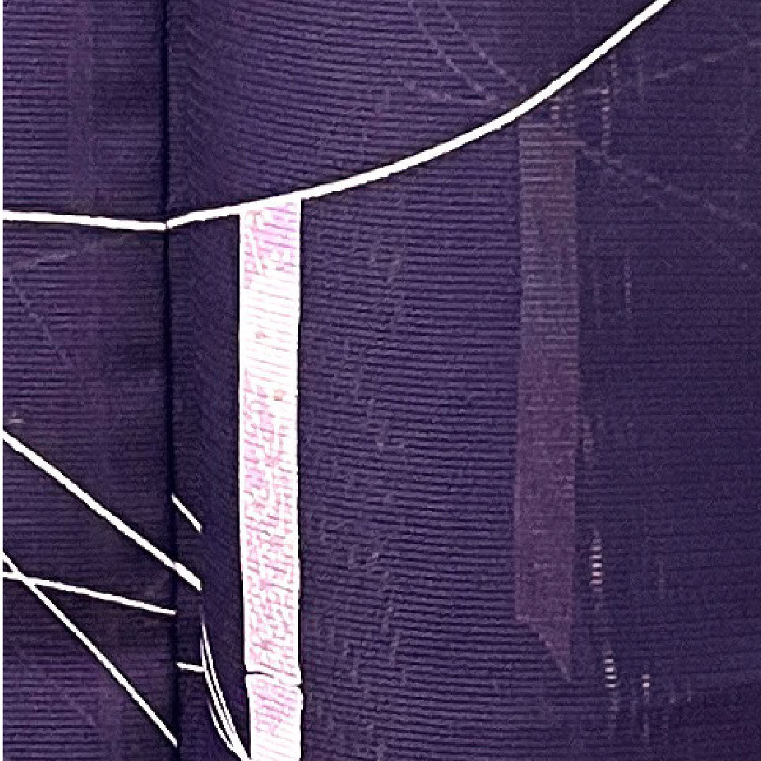 Summer item, polyester, small pattern, length 158.5cm, sleeve length 60.5cm, purple navy blue, bamboo, basting thread included, unused item, silk gauze, S rank, purple, 1132000942320
