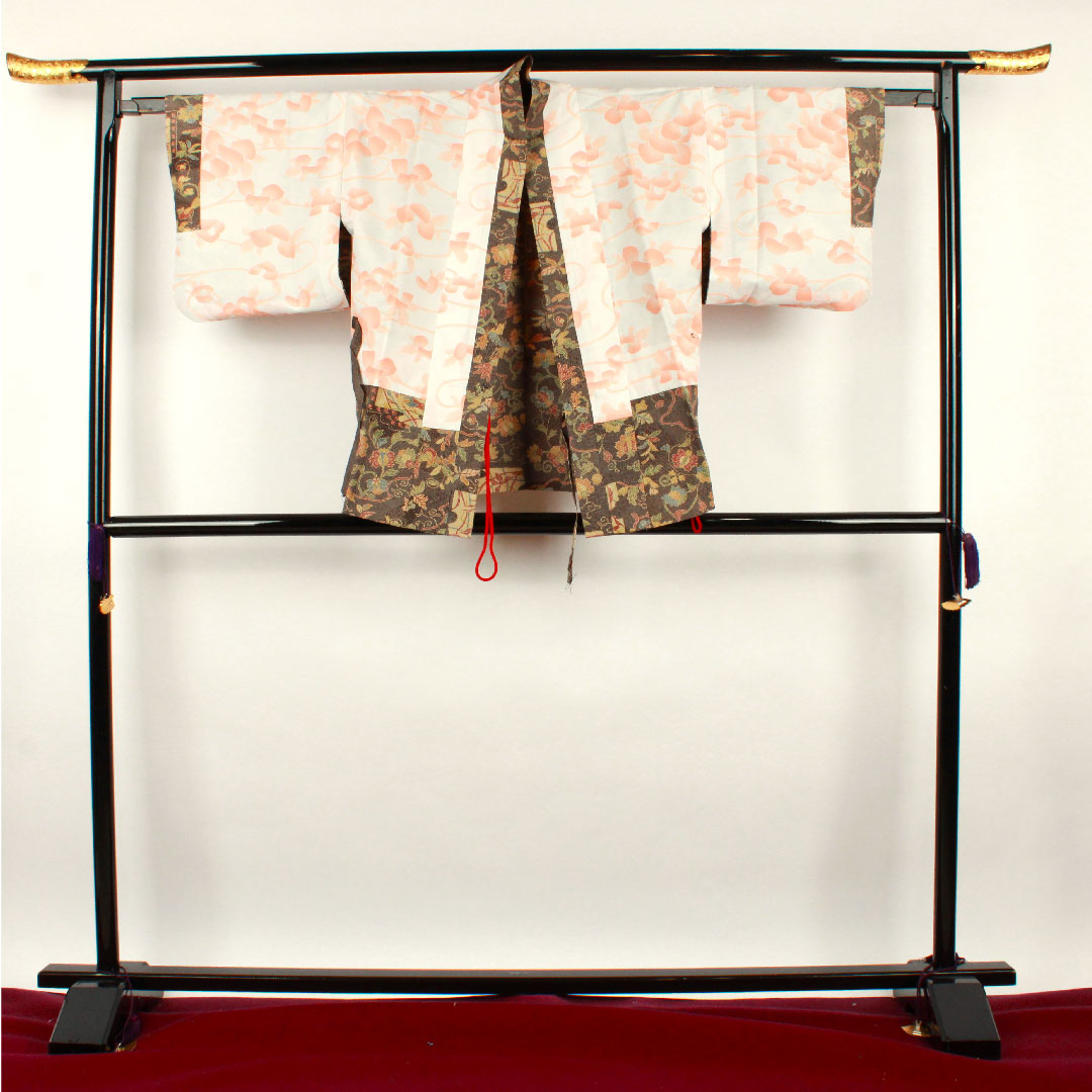 道中着 身丈71cm 裄丈62.5cm 墨色  型染 正絹 Sランク 袷 黒系 1117000542910