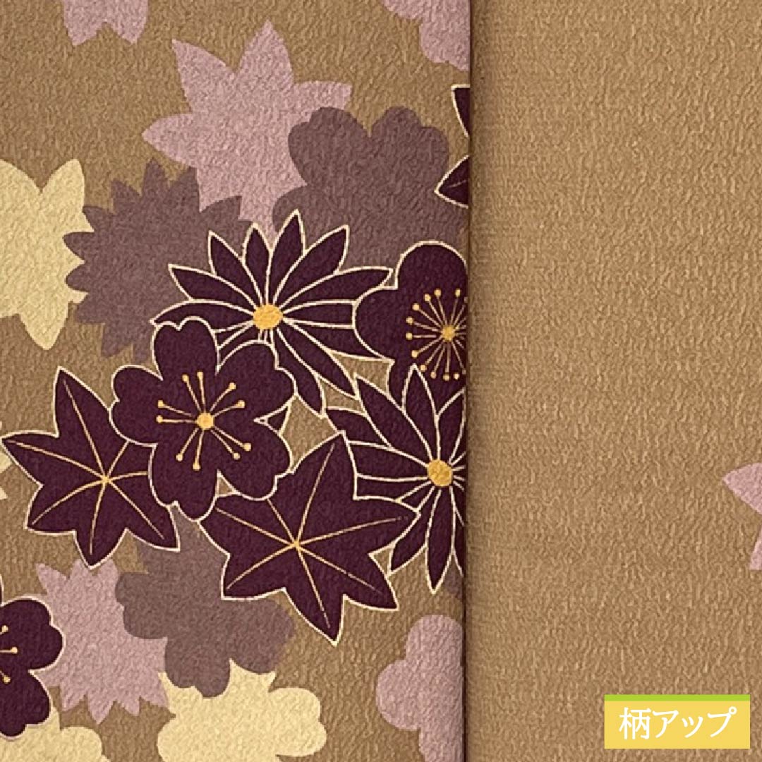 Small pattern, polyester, length 164.5cm, sleeve length 66.5cm, lined, hunting tiger brown (rakko brown), fukiyose, washable kimono, S rank, brown, 1115005802414