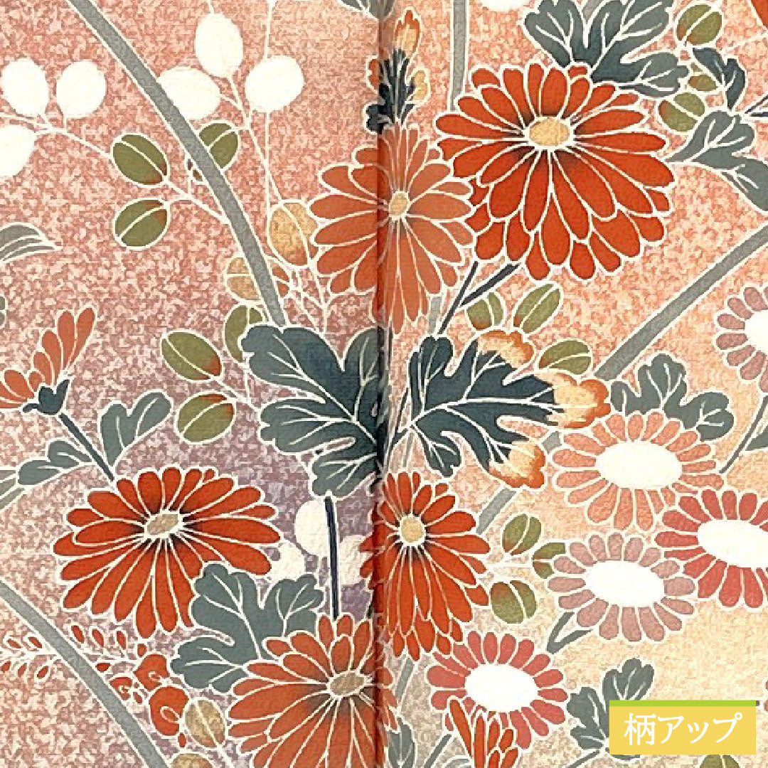 Homongi, pure silk, lined, length 156cm, sleeve length 61.5cm, Shinonome color, floral pattern, S rank, pink, 1112005732313