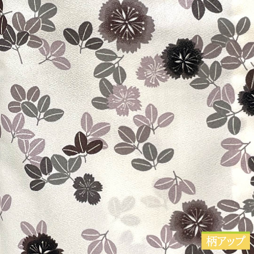 Washable, milky white kimono with a floral pattern, polyester, small pattern, S rank, length 166.5cm, sleeve length 67cm, single layer, white, product number 1115006992511