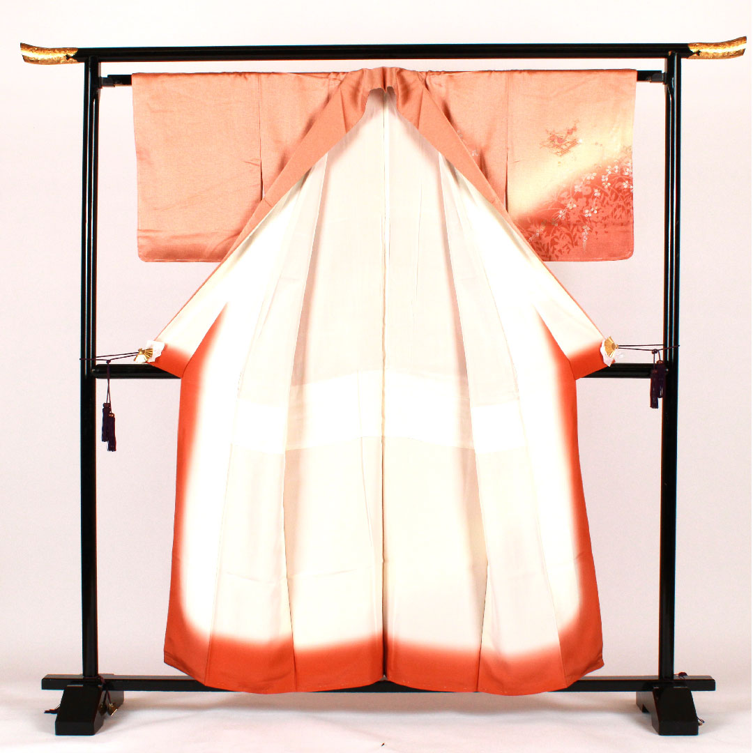 訪問着 袷 身丈158.5cm 裄丈64cm 刺繡 正絹 Aランク ピンク系 1112001193313