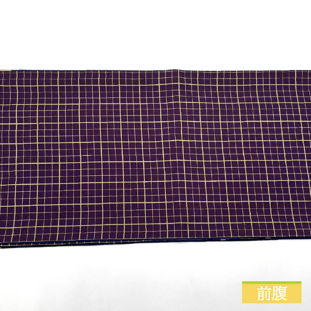 (Kyoto Fukuro Obi) Nagoya Obi, Polyester, Grade A, Rurikon (Blue), Reversible, Dyed Obi with Snow Ring Pattern, Length 396cm, Six-Ply, Casual, Blue, Item Number 1124011033417, Open-Leg Style