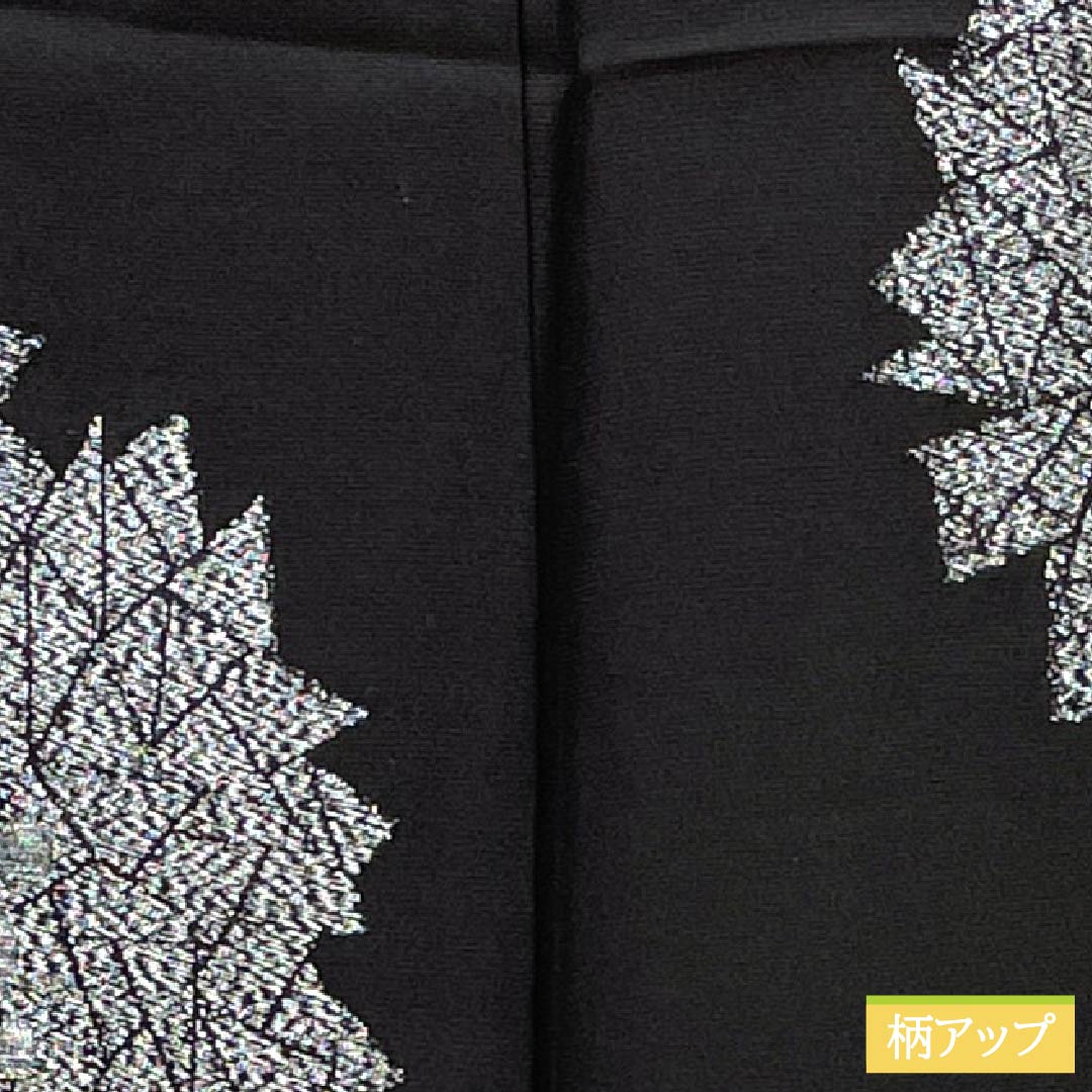 Summer Polyester Komon Kimono, Length 147cm, Sleeve Length 64.5cm, Embroidered Abstract Pattern, Gauze, S Rank, Black, 1132002412110