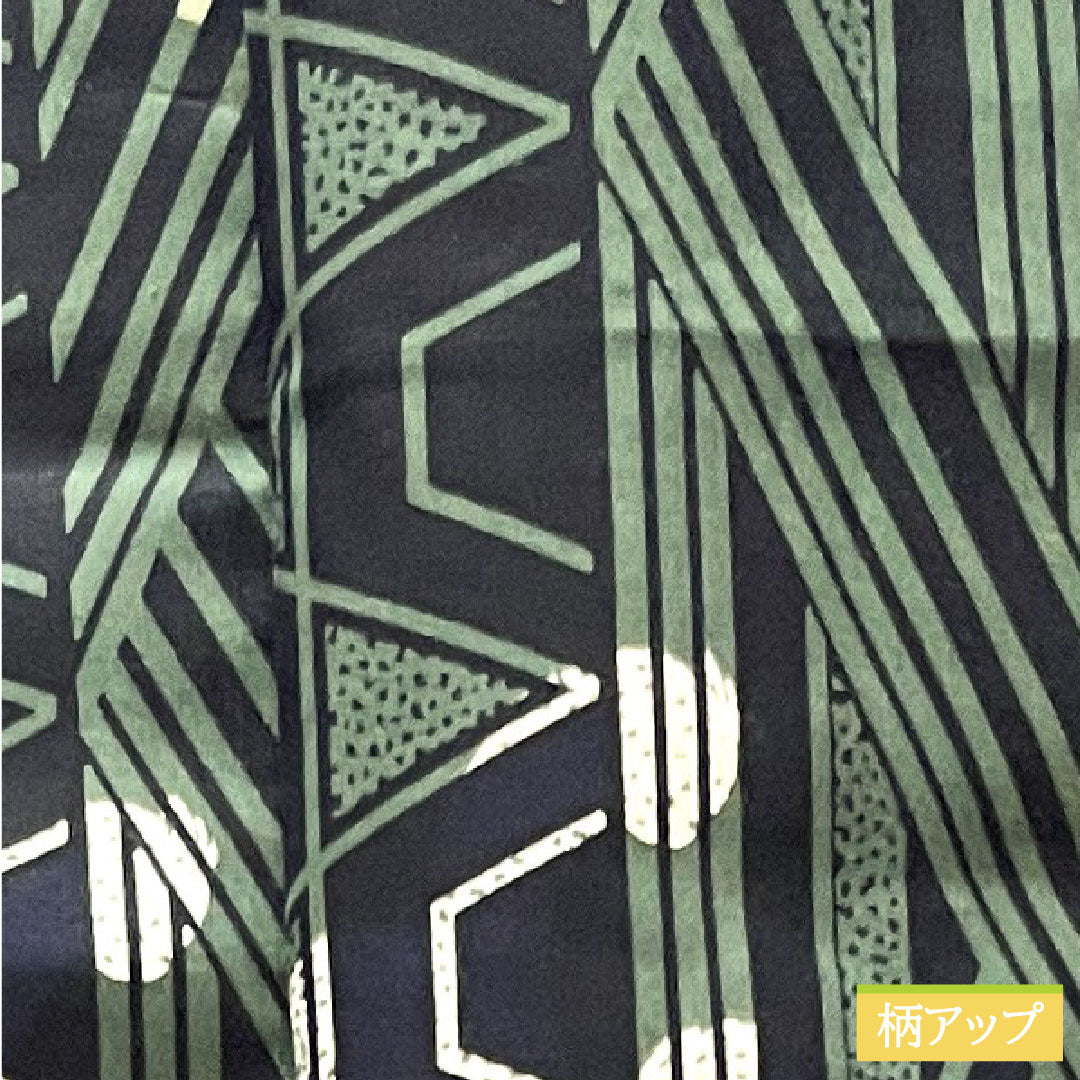 Yukata Cotton Length 142.5cm Sleeve length 67.5cm S rank Single layer Green Shimamatsunezuiro Men's Geometric pattern 1118004892419