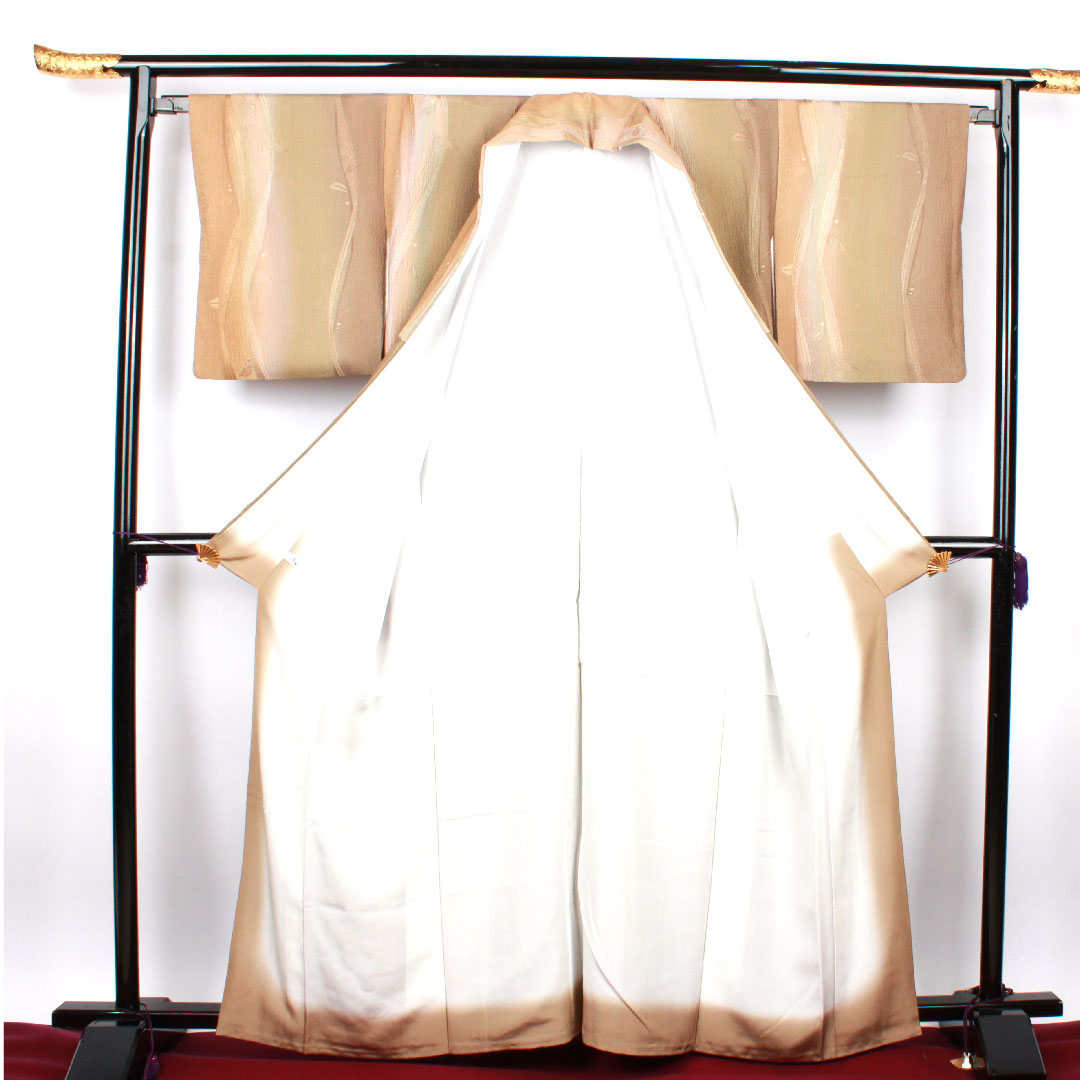 小紋 身丈162cm 裄丈64.5cm 袷  清嵐ぼかし 抽象模様  正絹 Sランク グラデ 1115002222499