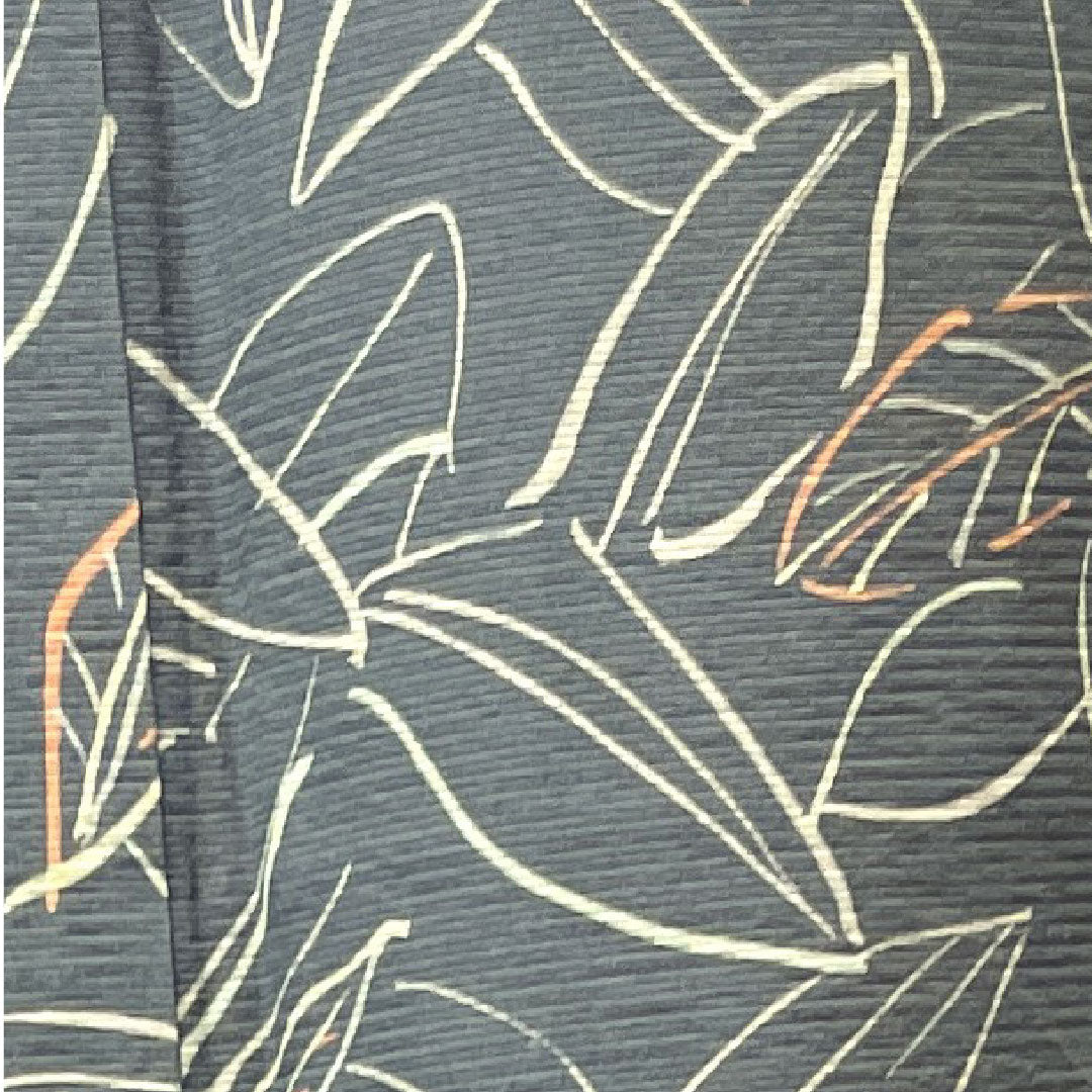 Summer pure silk komon kimono, length 146cm, sleeve length 66.5cm, Minato gray, abstract pattern, silk, A rank, gray, 1132000813122