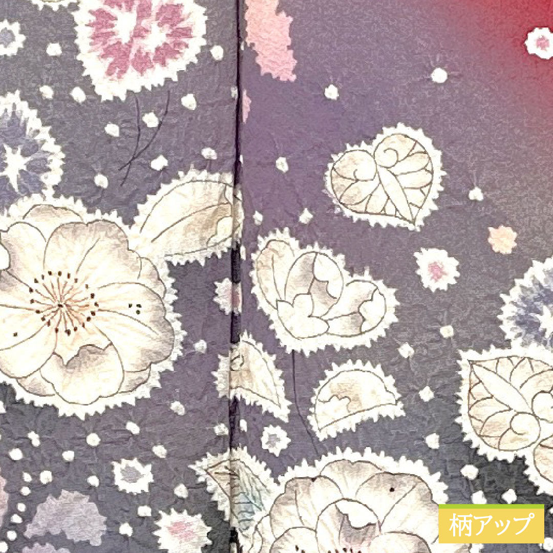 訪問着 正絹 袷 身丈163.5cm 裄丈64.5cm 臙脂色（えんじいろ） 辻ヶ花 Aランク 赤系 1112005823412