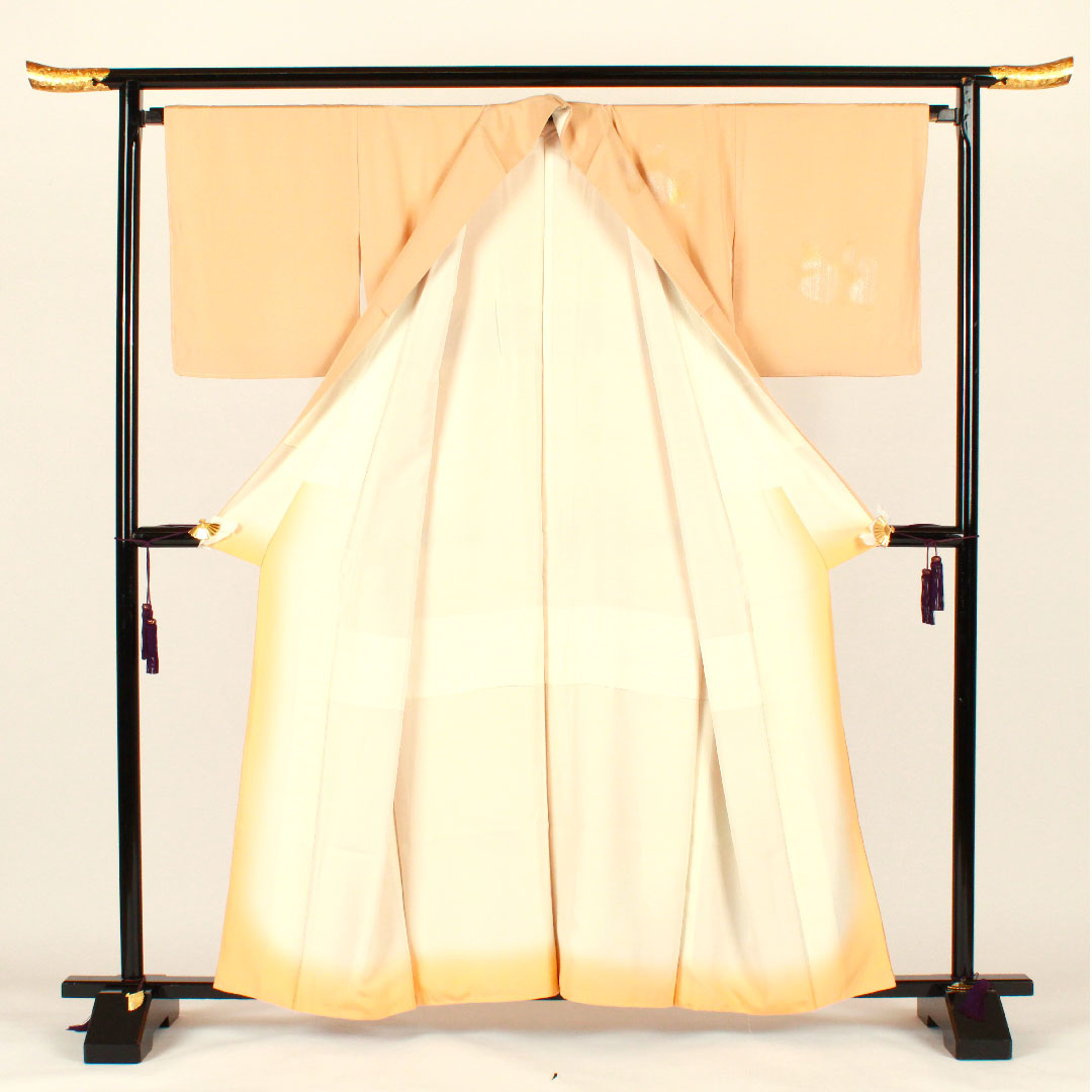 訪問着 袷 身丈160cm 裄丈66cm 金彩加工 扇 正絹 Sランク ピンク系 1112001382413