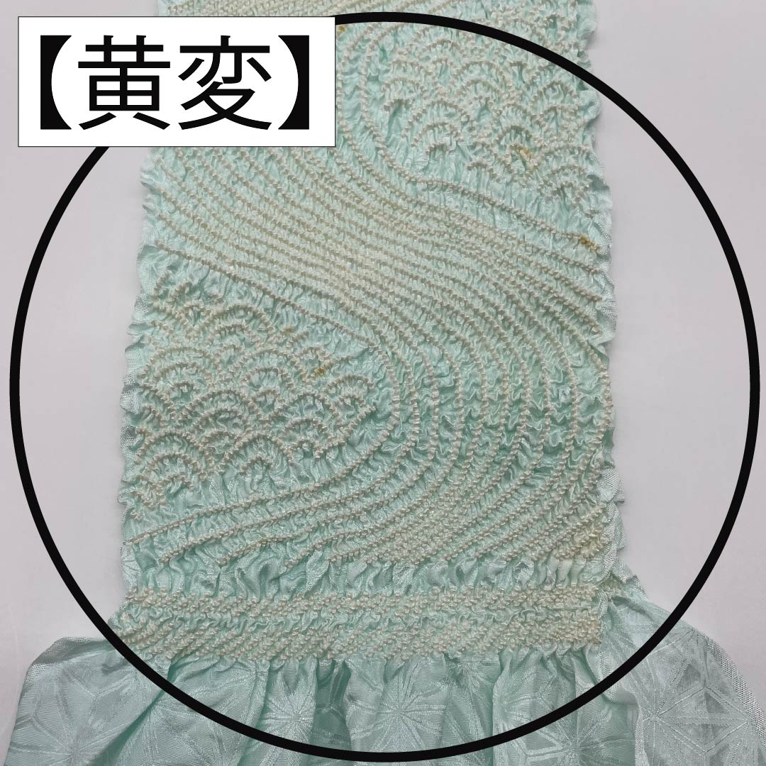 (Like new) Pure silk obijime and obiage set, grade A, blue-and-white porcelain color, tie-dyed pattern, flowing water design, approximately 156cm long, 1.6cm wide, semi-formal, light blue, product number 1141000013324