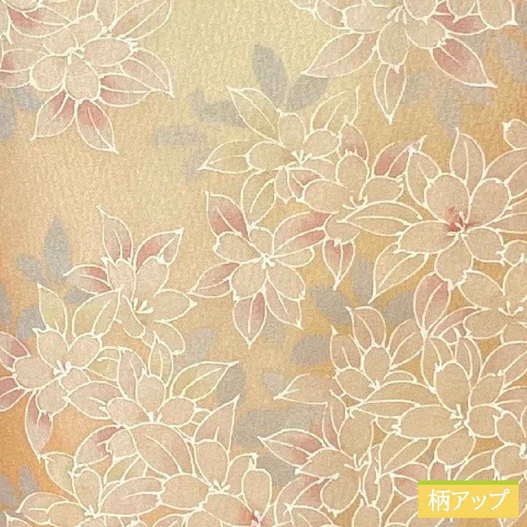 Small pattern, pure silk, length 154.5cm, sleeve length 63.5cm, lined, vermilion, all flowers, B rank, orange, 1115004994226