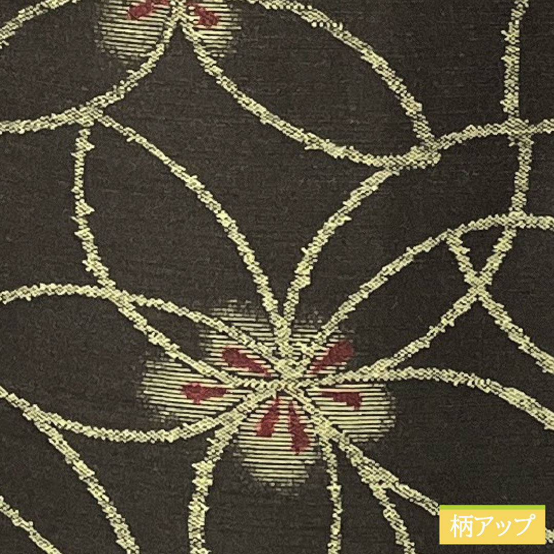 Small pattern, polyester, length 163.5cm, sleeve length 66cm, lined, black oak color, washable kimono, abstract flower, basting thread included, unused, S rank, black, 1115004932410