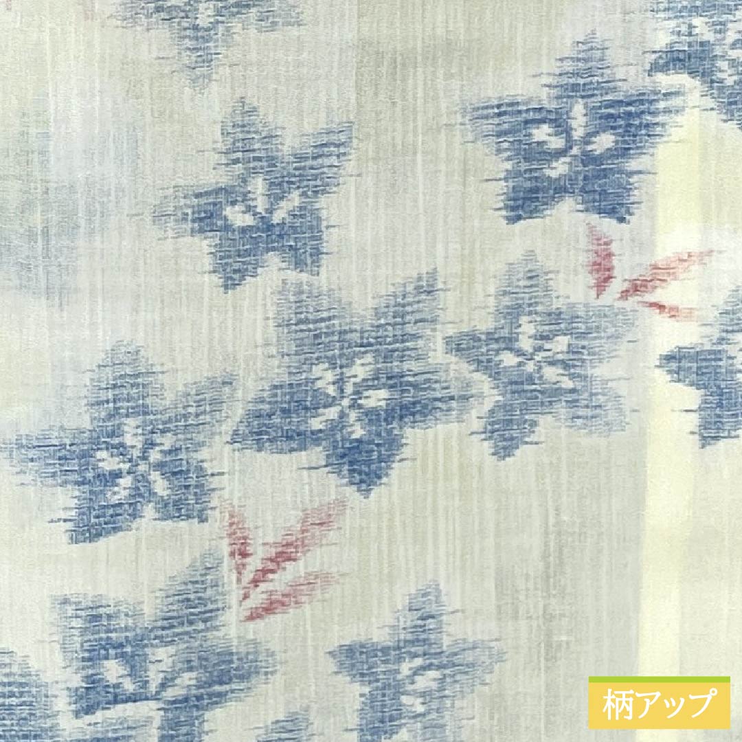 夏物 麻 紬 Sランク 身丈158.5cm 裄丈64cm 白百合色（しらゆりいろ） 夏上布 縮 花柄 紗 白系 1132003622311