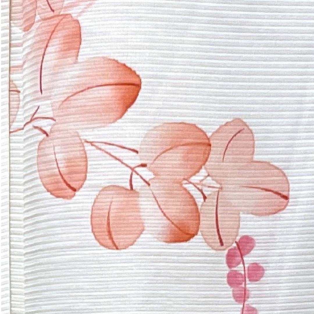 Summer pure silk komon length 157.5cm sleeve length 64.5cm white lily colored bush clover silk B rank cream color 1132000044315