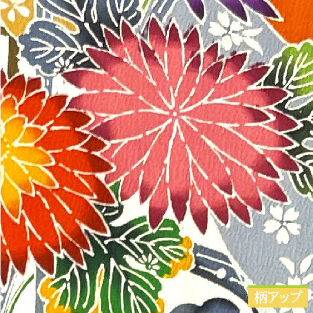 振袖 正絹 身丈151cm 裄丈62cm 袷  黄丹色 京紅型 吉祥文様  Aランク 橙系 1113001913226