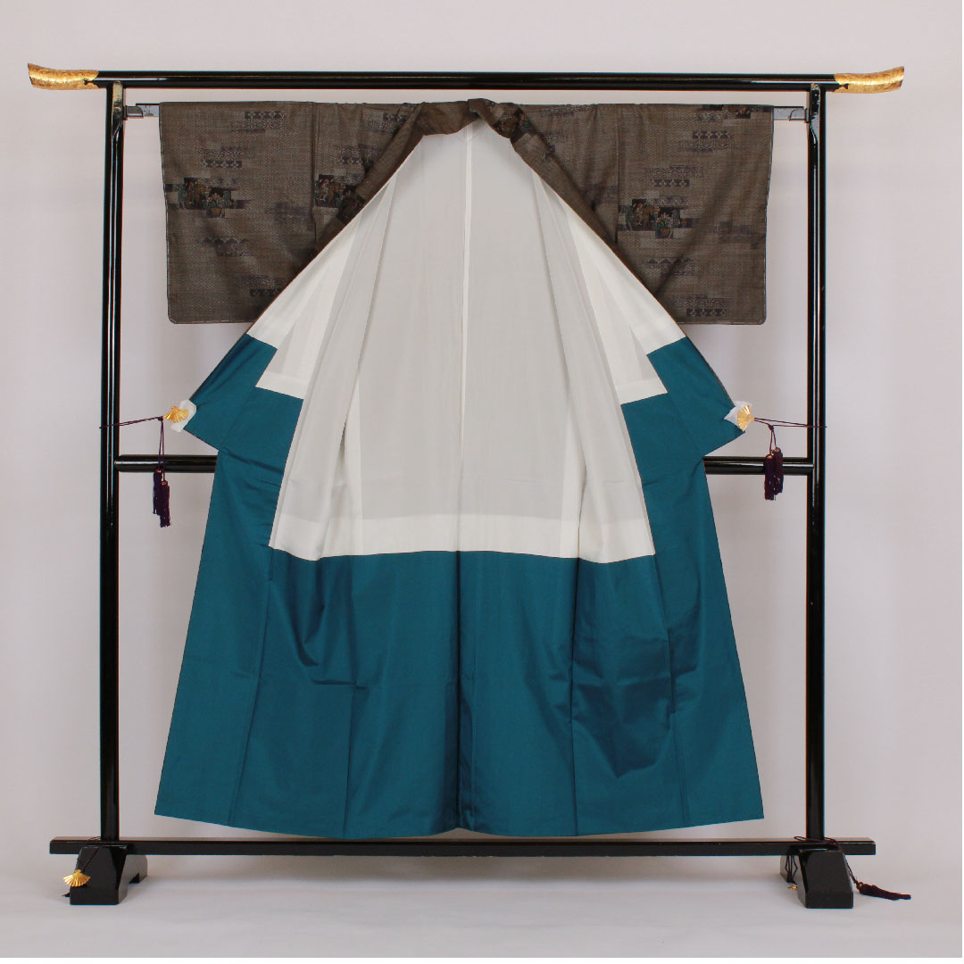 Oshima Tsumugi Length 156cm Sleeve length 65cm 9 marks Pure silk S rank Awase Brown 1116000492314