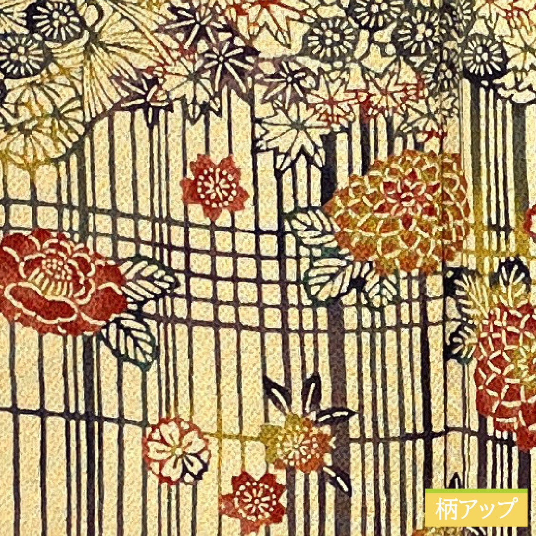 Homongi, pure silk, lined, length 172cm, sleeve length 64.5cm, pine dyed, Kyoto Bingata, auspicious motif, Silfine processing, crepe fabric, S rank, beige, 1112005982625