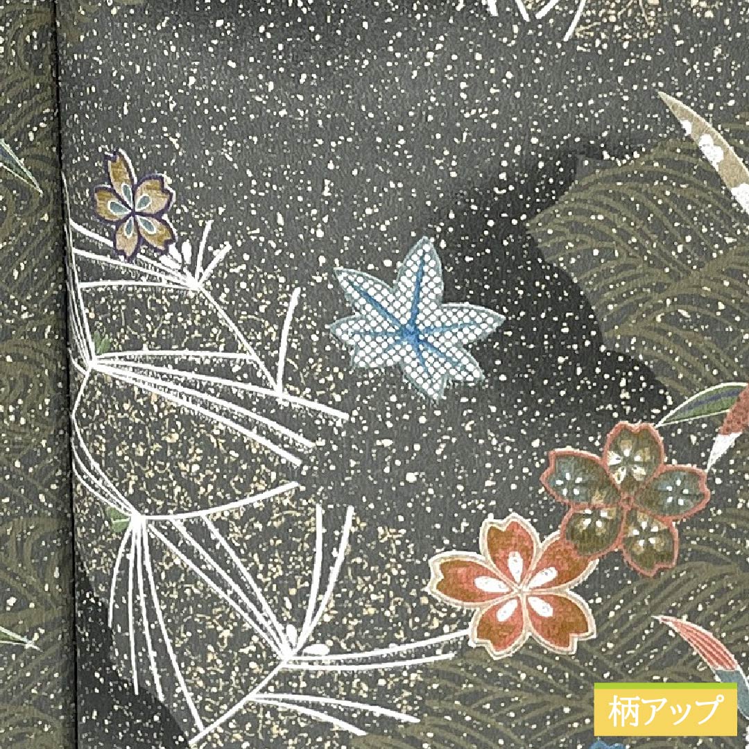 Komon (small pattern) kimono, polyester, length 156cm, sleeve length 66cm, single-layer, lead-colored (namari-iro) kimono, classic pattern, washable, S rank, gray, product number 1115005912322