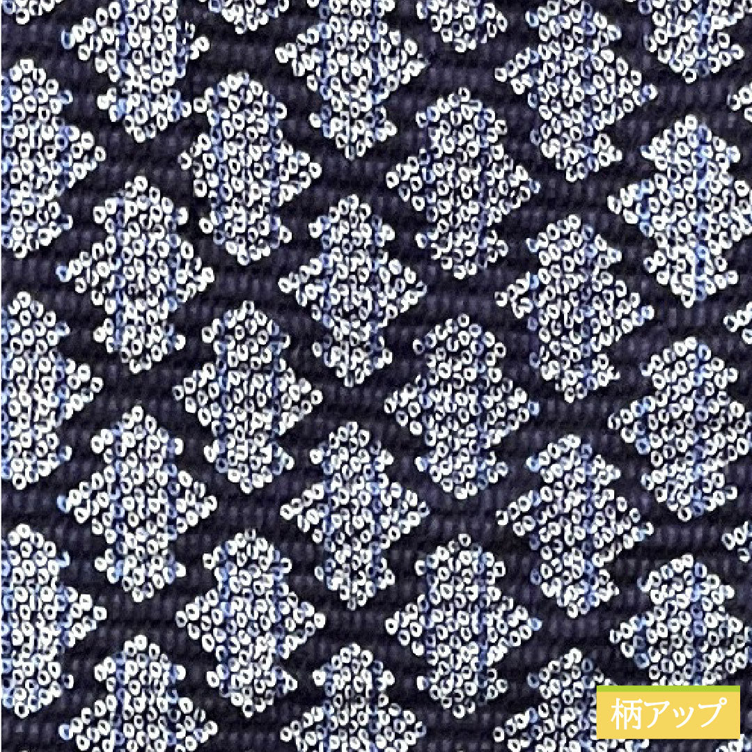 Yukata Cotton Length 149cm Sleeve length 61cm S rank Single layer Navy Deep navy Ripple Geometric pattern 1118004502118