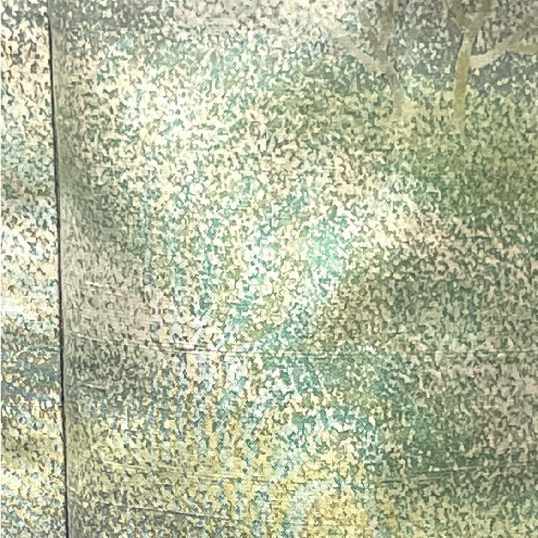 Homongi, pure silk, lined, length 161cm, sleeve length 62.5cm, bean blue, Ushiku Tsumugi, abstract pattern, A rank, green, 1112003263419