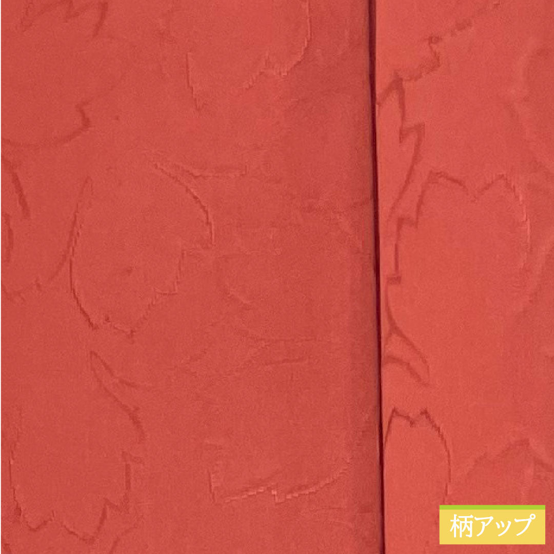 Plain color, pure silk, length 158cm, sleeve length 65.5cm, crimson, leaf pattern, ivy, single layer, A rank, red, 1114001503312