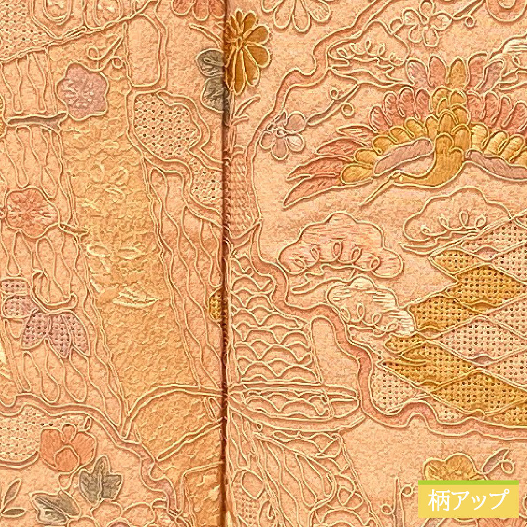 Colored Tomesode, pure silk, length 155cm, sleeve length 62.5cm, lined, Shinonome-iro (Shinonome-iro), Suzhou embroidery, auspicious motif, one crest, circle with different hawk feathers, B rank, pink, 1111001694313