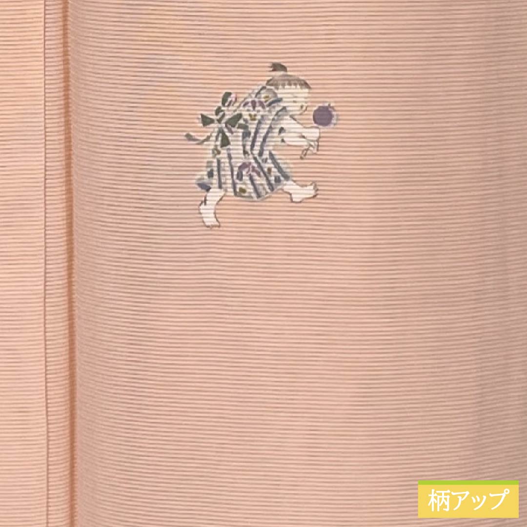 夏物 正絹 小紋 Sランク 身丈160.5cm 裄丈63cm 乙女色（おとめいろ） 童 絽 ピンク系 1132003522413