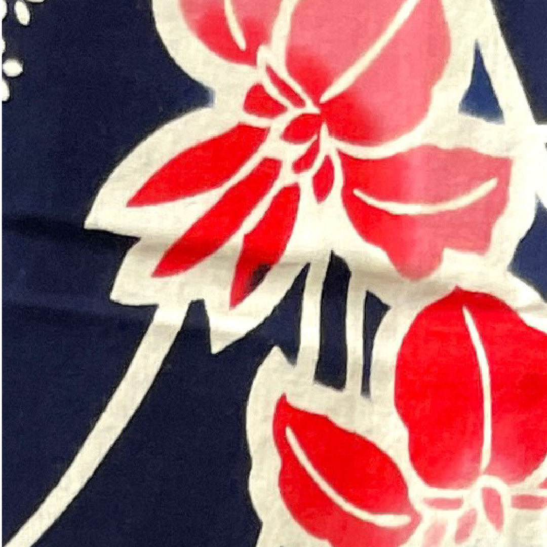 浴衣 濃紺色 菖蒲 木綿 Sランク 単衣 身丈152cm 裄丈67.5cm 紺系 1118002462218