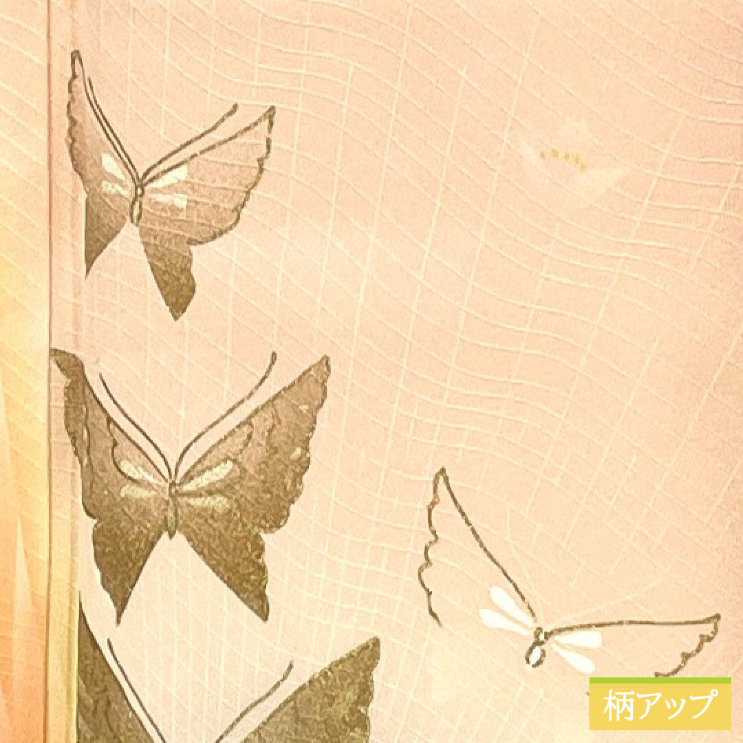 訪問着 正絹 袷 身丈167.5cm 裄丈68.5cm 今様色（いまよういろ） 京友禅 蝶 しつけ糸付き Aランク ピンク系 1112005933513