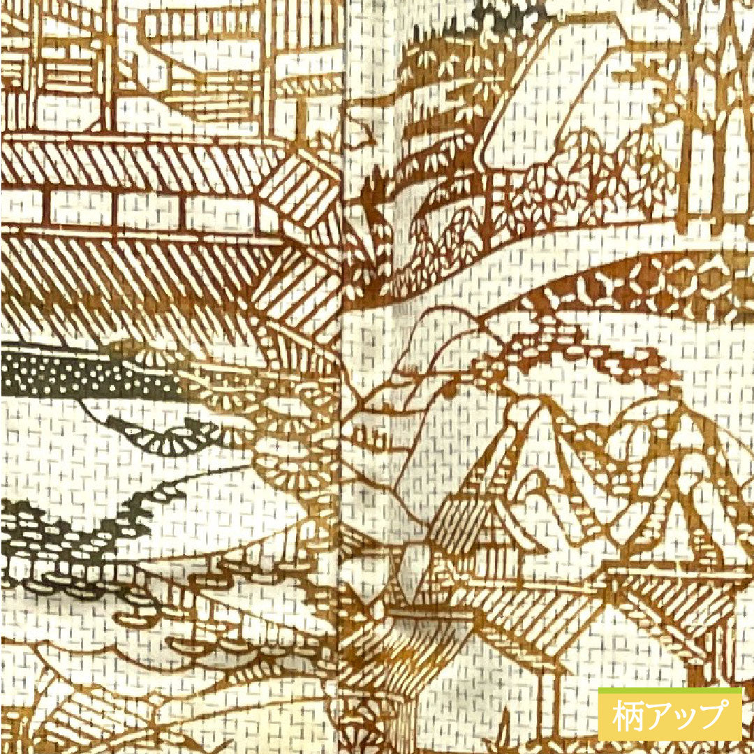小紋 正絹 身丈160.5cm 裄丈65.5cm 単衣  生成り色 紬地 茶屋辻  Aランク クリーム系 1115003873415